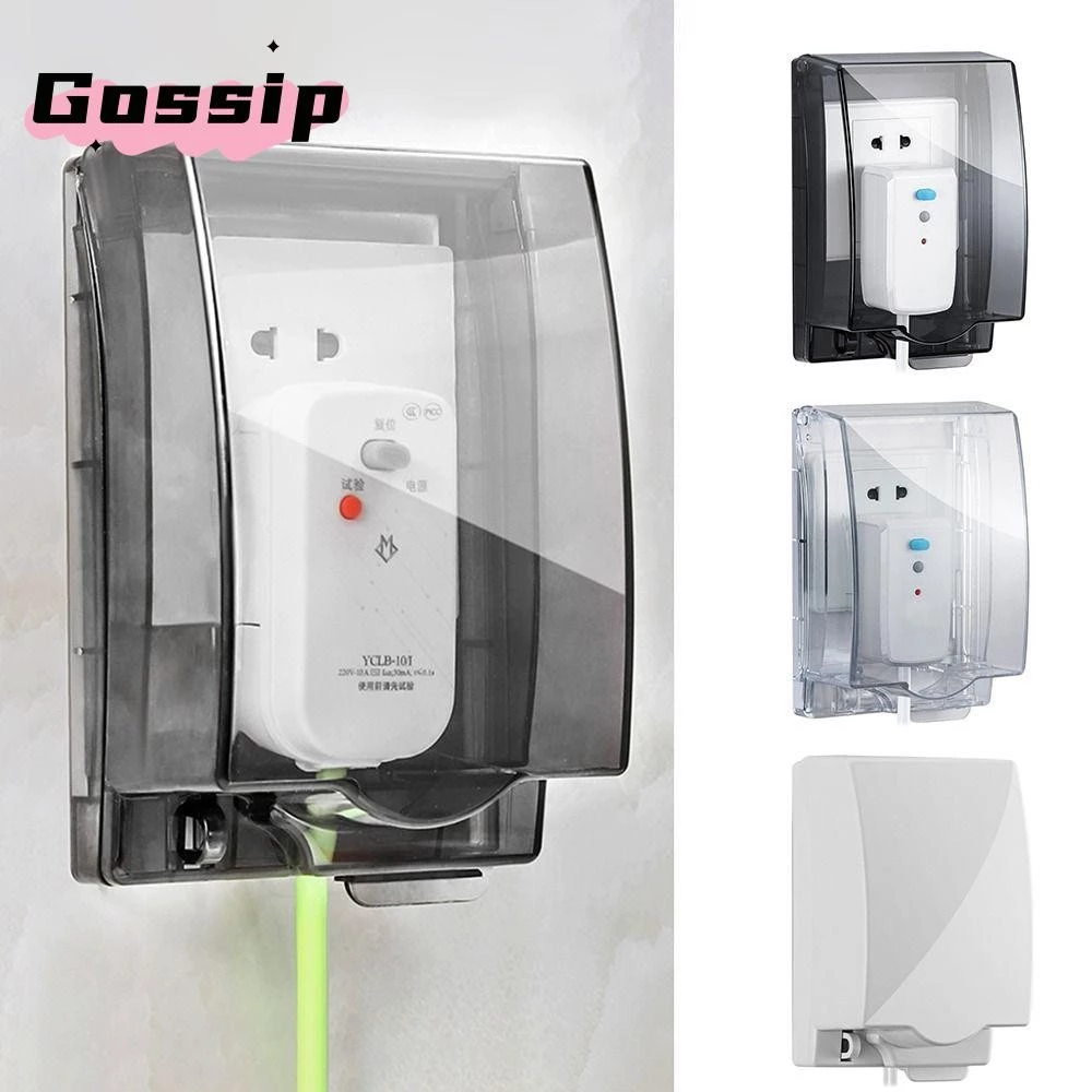 Gossip ฝาครอบป้องกันสวิตช์, ฝาครอบปลั๊กไฟฟ้ากันน้ํา 86 ประเภท, ปลั๊กไฟแบบมีกาวในตัวแบบพกพา ตัวป้องกันซ็อกเก็ตป้องกันน้ํากระเซ็นสําหรับบ้าน