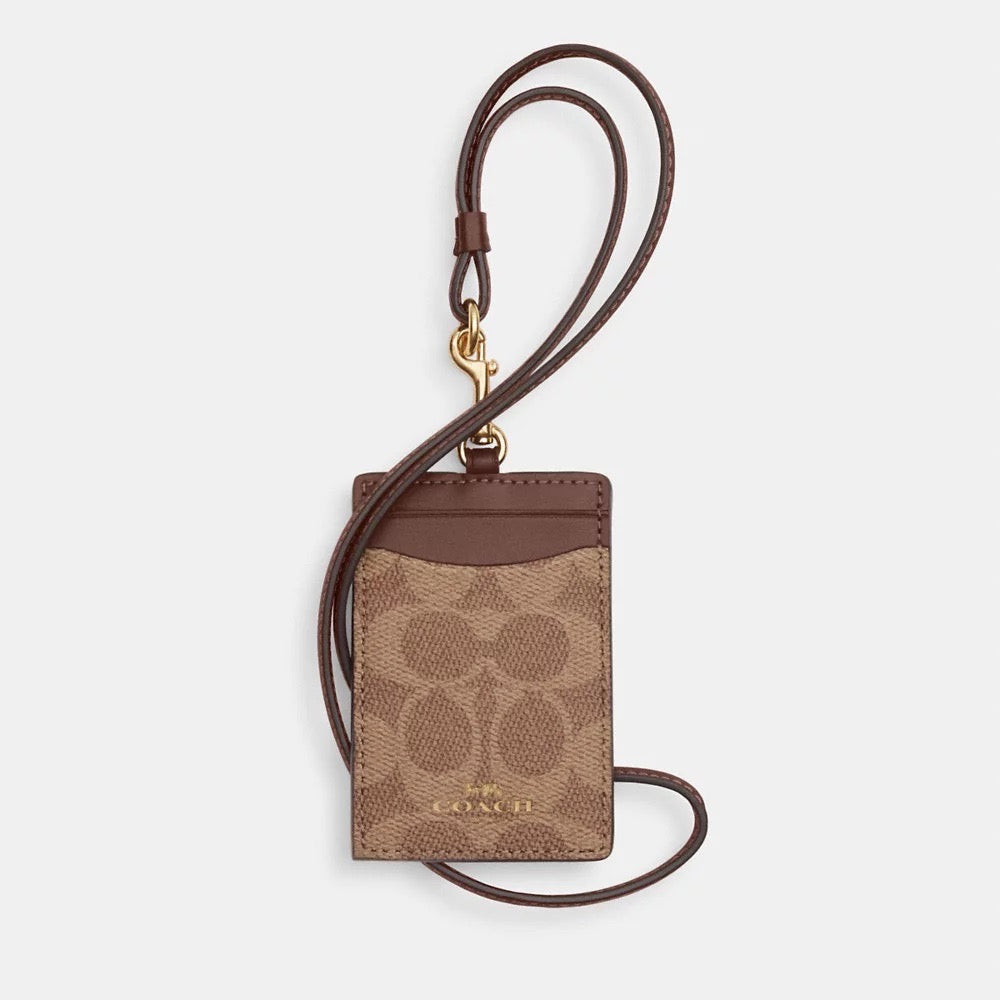 Id Lanyard In Signature Canvas ใน Tan/Brown (CZ285)