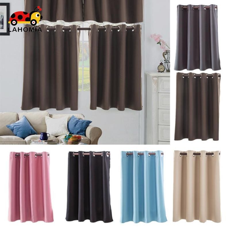 [Lahomia] 1pc โพลีเอสเตอร์แผงครึ่งม่านหน้าต่าง Valance Darkening Tiers, 6 สีและ 2 ขนาด
