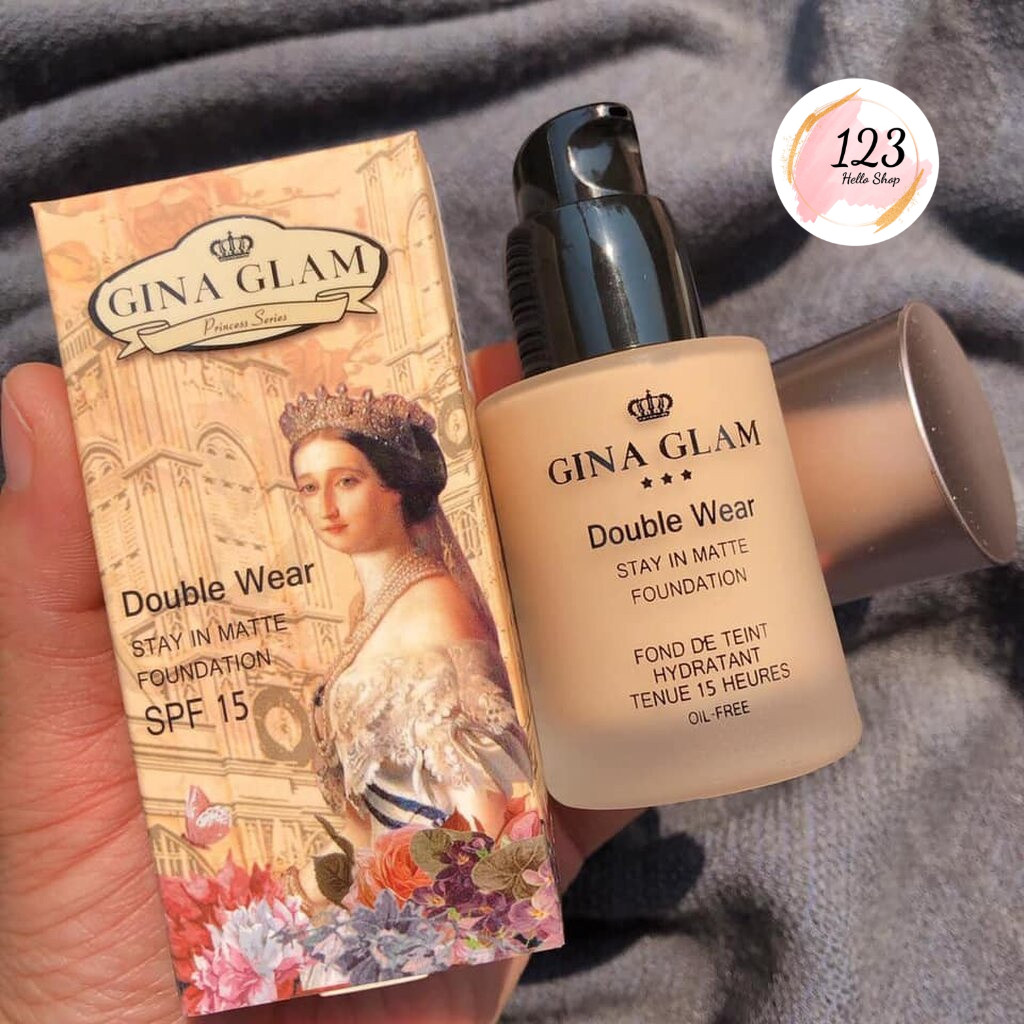 Gina Glam Double Wear Stay In Matte foundation SPF 15 30 ml. G45 ครีมรองพื้น ✨