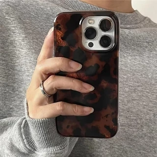 Retro Amber Texture เลเซอร์เคสโทรศัพท์สําหรับ iPhone 16 17 15 14 13 12 11 Pro Max 16E กันกระแทกปกอ่อน