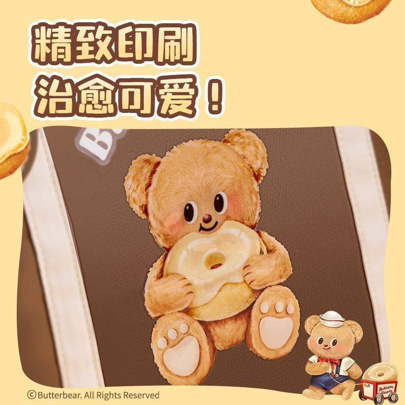 【Fast delivery】Delixbutterbear Deli Butter Bear กระเป๋าสะพายสีตัดกันของแท้ความจุขนาดใหญ่กระเป๋าเก็บของน่ารักสำหรับสาวๆ กระเป๋ากวดวิชาแฟชั่นหมีเนยรายวัน