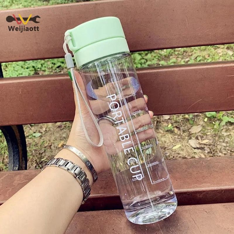 Weijiaott 600ml ความจุขนาดใหญ่กีฬาผลไม้น้ํามะนาวดื่มขวด Infuser ใสขวดน้ําพลาสติกแบบพกพา TH
