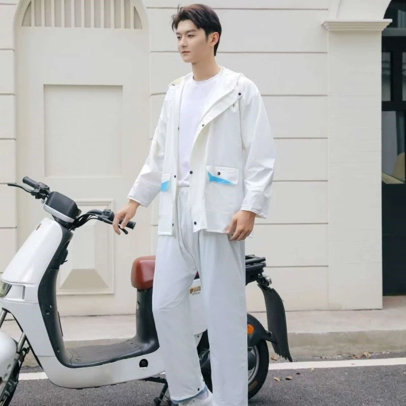ชุดเสื้อกันฝนกันน้ำแบบเต็มตัว สองชิ้นสำหรับขับขี่กลางแจ้ง thumbnail 6