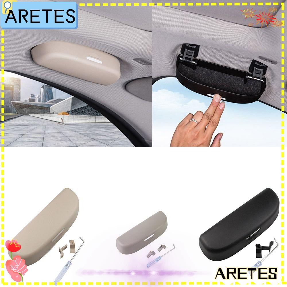 Arets รถ Visor กล่องแว่นตา, 3 สี Universal รถแว่นตากันแดดกล่องเก็บ,แบบพกพา ABS Reusable Multifunctional รถแว่นตากันแดดสําหรับ VW