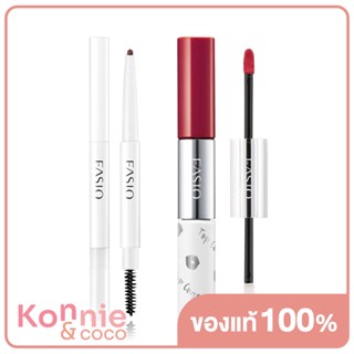 Fasio Set 2 Items Eyebrow Pencil D 0.2g + Double Stay Rouge Lipstick 10g เซทดินสอเขียนคิ้วและทูเวย์ลิปสติก.