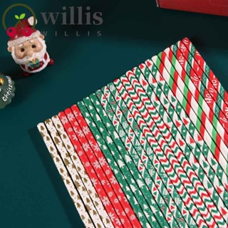 Willis หลอดกระดาษหลากสีสําหรับตกแต่งปาร์ตี้คริสต์มาส 25 ชิ้น