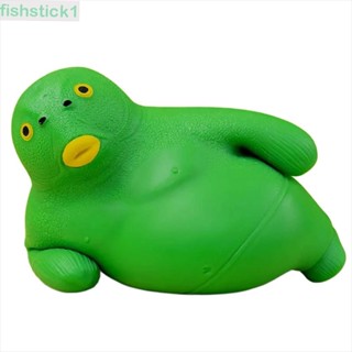 Fishstick1 ของเล่นบีบสกุชชี่ รูปปลา สีเขียว แบบนิ่ม สําหรับเด็ก