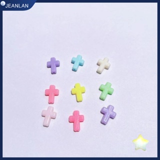 Jeanlan สร้อยข้อเท้าลูกปัดเรซิ่น ยาว 16 มม. กว้าง 12 มม. สีแคนดี้ น้ําหนักเบา 100 ชิ้น