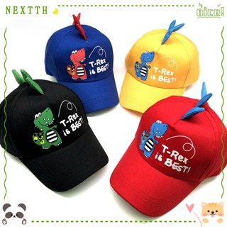 Nextth หมวกเบสบอล ผ้าฝ้าย พิมพ์ลายการ์ตูนไดโนเสาร์น่ารัก ระบายอากาศ สีสันสดใส สําหรับเด็ก