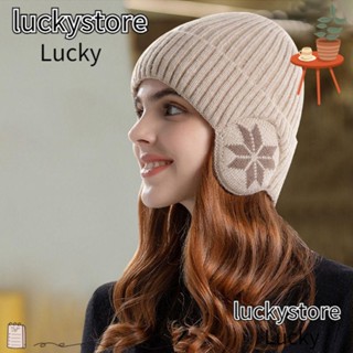 Lucky หมวกบีนนี่ ผ้ากํามะหยี่ขนนิ่ม แบบหนา กันลม แฟชั่นสําหรับผู้ชาย และผู้หญิง