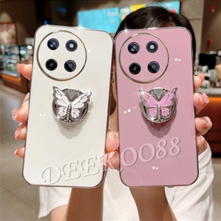 เคสโทรศัพท์มือถือ แบบนิ่ม ลายผีเสื้อน่ารัก พร้อมแหวนขาตั้ง สําหรับ Realme11 RealmeC51 Realme 11 C51 NFC 4G 5G 2023