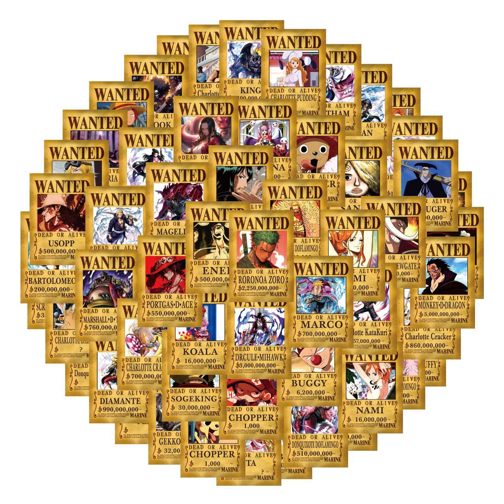 สติกเกอร์โปสเตอร์ PVC กันน้ํา ลายการ์ตูนอนิเมะ One Piece Dead Or Alive 110 ชิ้น
