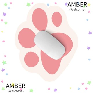 Amber แผ่นรองเมาส์ ยาง น่ารัก ตกแต่งโต๊ะ กันลื่น ลายแมวสีชมพู แผ่นรองโต๊ะเล่นเกม