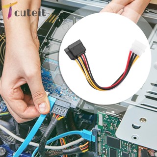 Tcuteit ตัวเชื่อมต่อสายไฟฮาร์ดไดร์เวอร์ 4-Pin เป็น Dual 15-Pin สําหรับคอมพิวเตอร์ PC