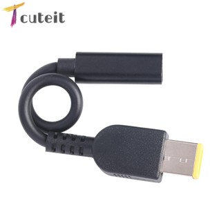 Tcuteit อะแดปเตอร์แปลงเชื่อมต่อ PD USB C ตัวเมีย เป็น DC 11x4.5 มม. สําหรับ Lenovo