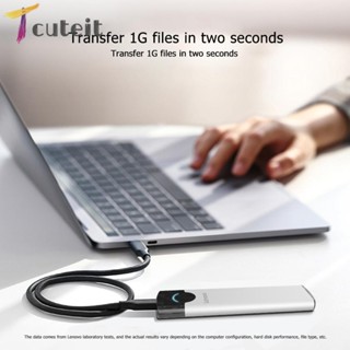 Tcuteit เคสไดรฟ์โซลิดสเตท Lenovo M-01 M.2 SATA3.0 NGFF B Key เป็น USB 3.1 Type C