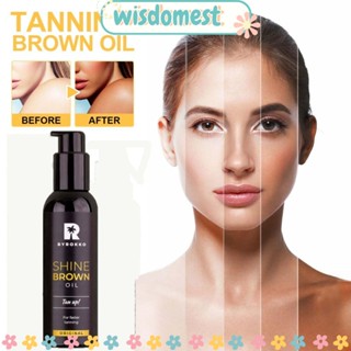 WISDOMEST Shine Brown Oil, Premium Self Tanning Oil, เครื่องเร่งแสงแดดที่มีประสิทธิภาพ แทนธรรมชาติ สีน้ําตาล ติดทนนาน สําหรับผู้หญิง ผู้ชาย