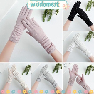 WISDOMEST ถุงมือ ผ้าเรยอน ป้องกันรังสียูวี แฟชั่นฤดูร้อน