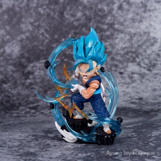 Saiyan Q Version Vegeta โมเดลตุ๊กตาฟิกเกอร์ ฉากผมสีฟ้า K8XK