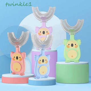 Twinkle1 แปรงสีฟัน ขนแปลงนิ่ม รูปตัว U 360 องศา เกรดอาหาร สําหรับเด็ก 2-12 ปี