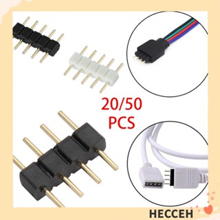 Hecceh อะแดปเตอร์ปลั๊กทองแดง 4Pin 5Pin 4Pin สําหรับสายไฟ Led 20 50 ชิ้น