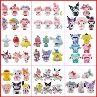 SANRIO Ere1 โมเดลฟิกเกอร์ Kuromi Melody Cinnamoroll Pachacco Purin ของเล่นสําหรับเด็ก 5 6 7 ชิ้น