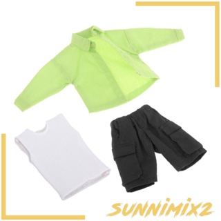 [Sunnimix2] ชุดเสื้อเชิ้ต กางเกงขาสั้น สเกล 1/12 แฮนด์เมด สําหรับตุ๊กตา 6 นิ้ว