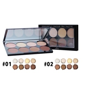 ODBO HIGHLIGHT &amp; CONTOUR PALETTE #OD138 : โอดีบีโอ ไฮไลท์ แอนด์ คอนทัวร์ โปร พาเลท  x 1 ชิ้น            abcmall