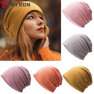 Myron Beanie หมวกบีนนี่ลําลอง ผ้าถัก แบบยืดหยุ่น แฟชั่นฤดูใบไม้ร่วง และฤดูหนาว สําหรับผู้หญิง