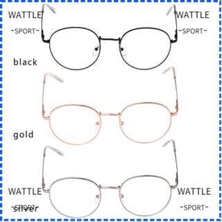 Wattle แว่นตาสายตาสั้น ยืดหยุ่น แบบพกพา ทรงกลม โลหะ -1.00~-4.0 ไดออปเตอร์