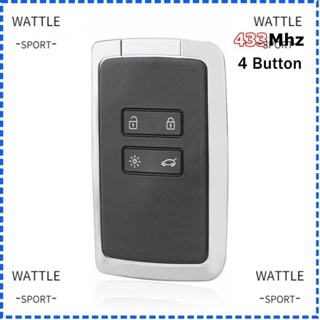 Wattle รีโมตกุญแจรถยนต์ แบบพกพา 433Mhz ทนทาน สําหรับ Renault Megane4