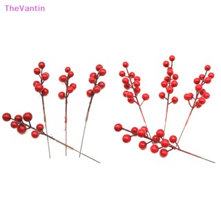 Thevantin ช่อผลไม้จําลอง 12 หัว สีทอง สีแดง สําหรับตกแต่งคริสต์มาส