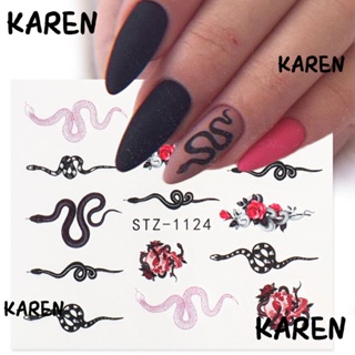 Karen สติกเกอร์ ลายงู และนางฟ้า กามเทพ มังกร สําหรับตกแต่งเล็บ DIY