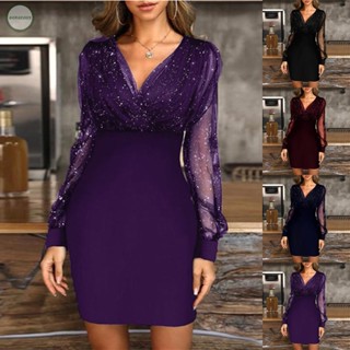 GORGEOUS~Fashionable Womens V neck Bodycon Dress with Puff Sleeves Ideal for Night Outs