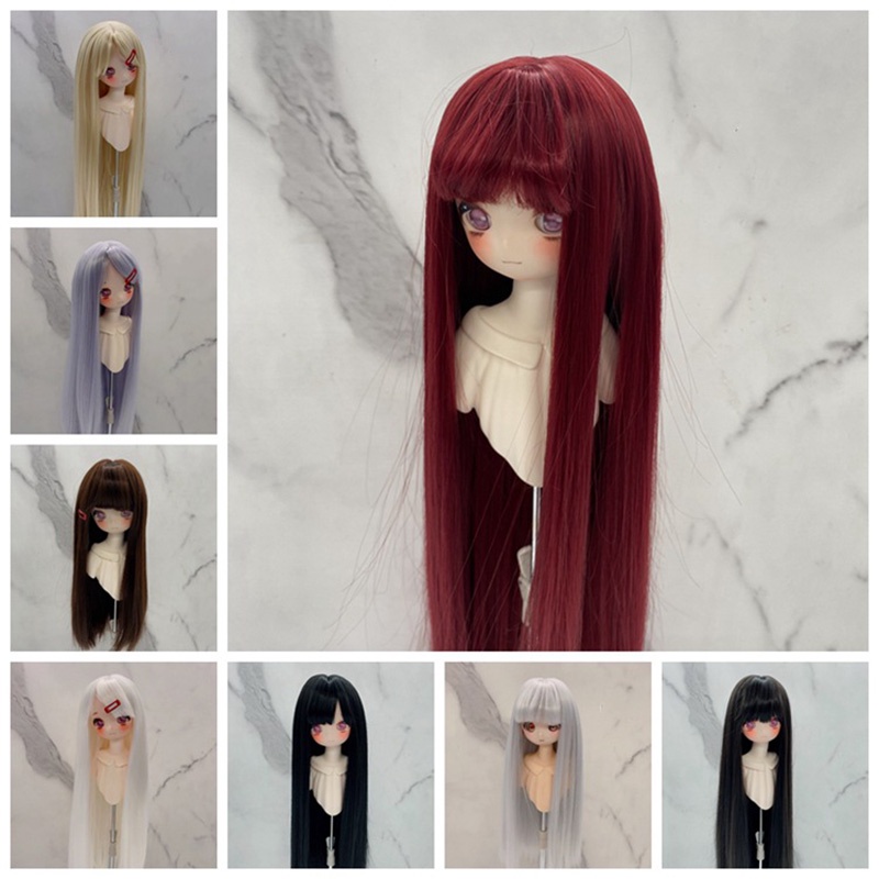 ใหม่ วิกผมยาวตรง อุปกรณ์เสริม สําหรับตุ๊กตา 1/3 & 1/4 & 1/6 Bjd Diy