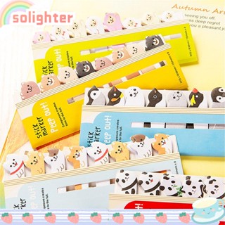 Solighter แผ่นกระดาษโน้ตมีกาว สติกเกอร์ ที่คั่นหนังสือ เครื่องเขียน