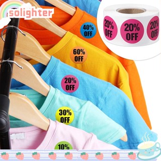 Solighter สติกเกอร์ฉลาก ลดราคา กระดาษสีม่วง สีส้ม สีเขียว สีชมพู สําหรับร้านค้าปลีก ซูเปอร์มาร์เก็ต