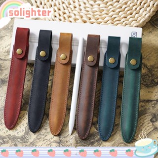 Solighter กระเป๋าดินสอ หนังวัวแท้ 175*27 มม. 6 สี สไตล์เรโทร