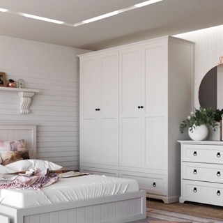 Koncept furniture ตู้เสื้อผ้าบานเปิด รุ่น Melona สีขาว (180x61x212 ซม.)