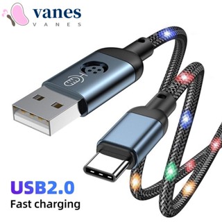 Vanes1 สายเคเบิล USB Type C ควบคุมด้วยเสียง เรืองแสง 1.2 ม. ควบคุมด้วยเสียง หลากสี สําหรับโทรศัพท์มือถือ