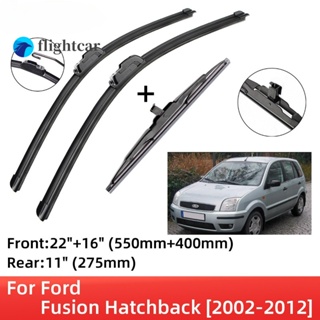 Flightcar ใบปัดน้ําฝน ด้านหน้า และด้านหลัง อุปกรณ์เสริม สําหรับ Ford Fusion Hatchback 2002-2012 J Hook 2002 2003 2004 2005 2006 2007 2008