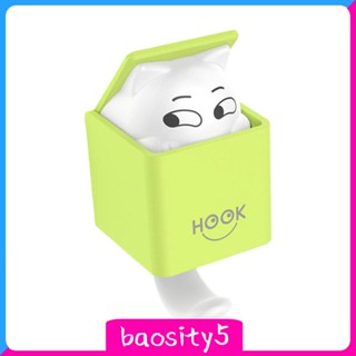 [Baosity5] ตะขอแขวนเสื้อโค้ท ผ้าขนหนู หมวก รูปแมวน่ารัก สร้างสรรค์ สําหรับตกแต่งผนัง