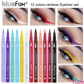 12 สี Bluefox Explosive Color Eyeliner Matte กันน้ำเหงื่อ Quick-drying Eyeliner ปากกา yuee