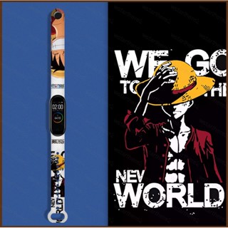 Ns2 สายนาฬิกาข้อมือซิลิโคน ลายการ์ตูน One Piece Luffy แบบเปลี่ยน สําหรับ Xiaomi Mi Watch Band 3 4 5 6 7