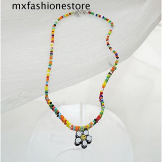 Mxfashione สร้อยคอโช้กเกอร์ จี้ลูกปัดเรซิ่น รูปดอกทานตะวัน หน้ายิ้ม เหมาะกับของขวัญ แบบสร้างสรรค์ สําหรับผู้หญิง