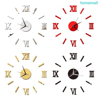 Ho สติกเกอร์กระจกอะคริลิค รูปนาฬิกาแขวนผนัง 3D สไตล์โรมัน สําหรับตกแต่งบ้าน ห้องนั่งเล่น ห้องนอน DIY