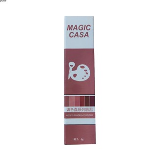 Velvet Lip Glaze สีขาวธรรมชาติ EasytoColor ลิปสติก Moisturizing Long Lasting GLOSS กันน้ำ Lip Glaze ยาวนาน 6 สีแต่งหน้า Creative Lip Tint puueqg