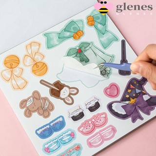 Glenes สติกเกอร์ PVC ลายการ์ตูนเจ้าหญิง Guka เปลี่ยนสีได้ สําหรับตกแต่งสมุด DIY