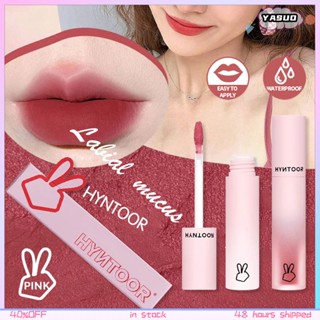 Hyntoor ลิปสติก เนื้อแมตต์ กํามะหยี่ สีมาการอง สีชมพู ไวท์เทนนิ่ง และไม่แห้ง